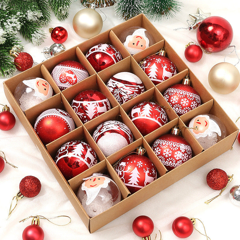 16 Pcs Christmas Ball Ornaments Hanging Decorations Red and White Holiday Decor