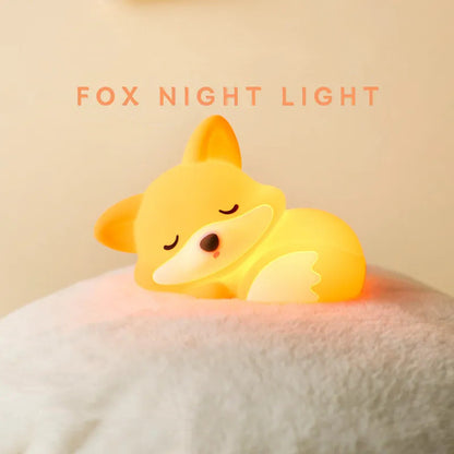 Fox Night Light USB Rechargeable - Home & Outdoor LED Ambient Lamp with 2 Brightness Levels 20min Auto-Off (Battery Not Included)