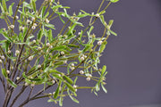 3 Pcs Artificial Mistletoe Stems with Leaf and Pearl Fruit, 12 Inch Winter Xmas Floral Arrangement