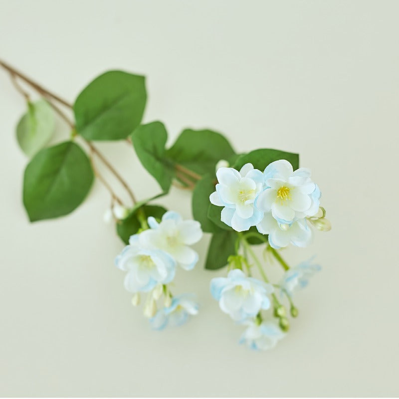 24 Inch Artificial Silk Jasmine Branches Stems with Leaves, 10 Pcs Bulk Pack