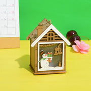 LED Christmas Cabin Hanging Ornaments with Rope, Bulk Set for Kids Holiday Decor