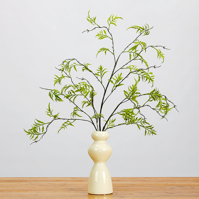 46" Artificial Persian Leaf Branch, Single Stem with 50 Realistic Foliage, Faux Greenery for Home Office Wedding Decor
