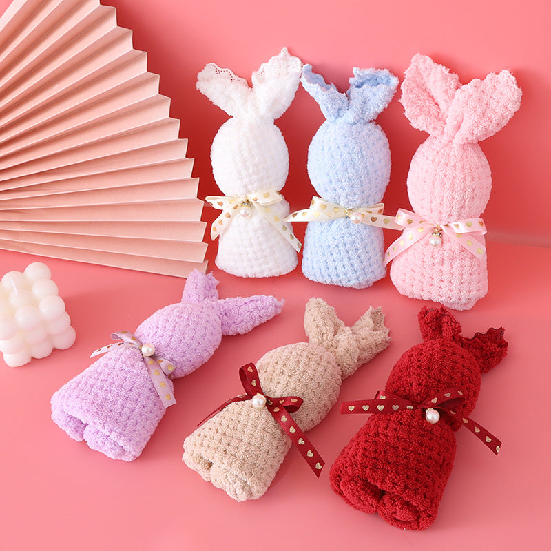 Wedding Favor Bunny Towel - Cute Soft Keepsake for Bridal Shower & Wedding Guests