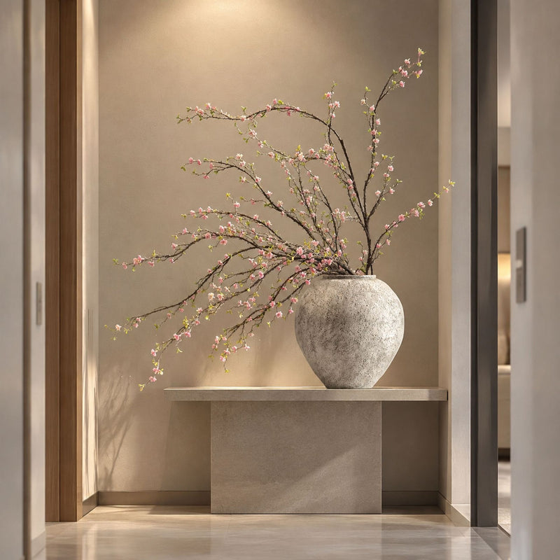 Artificial Wildflower Branch, Single Stem with 30 Blooms, Tall 50" Faux Silk-Like Fabric for Vases, Home & Window Display