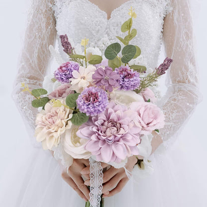 Wedding Backdrop Floral Arrangement Kit Silk Rose Dahlia Combo Adjustable Stems UV Fade Resistant Event Decor