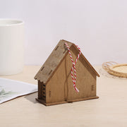 10 Pcs Brown Log Cabin Hanging Ornaments Christmas Tree Decor Bulk Set
