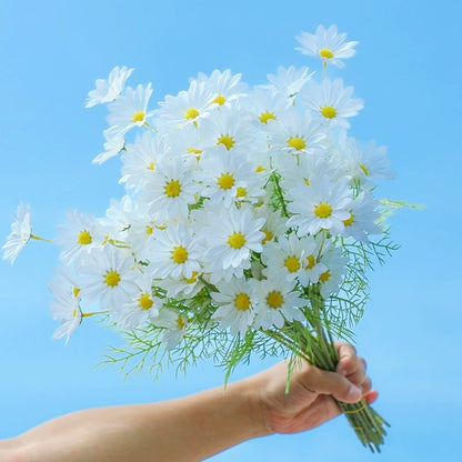 Wedding Floral Backdrop Decor Premium Artificial Daisy Bouquets 8 Pack Silk for Venue Styling