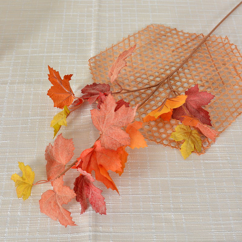 Artificial Maple Leaf Stem, 28" Fall & Christmas Decor, Realistic Faux Foliage for Home, Wedding & Commercial Displays