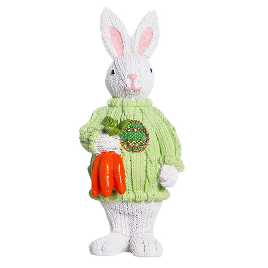 Easter Nordic Style Resin Rabbit Figurine - 5.9" Ins Trendy Sweater Bunny Decor for Party & Home (Gift Idea)