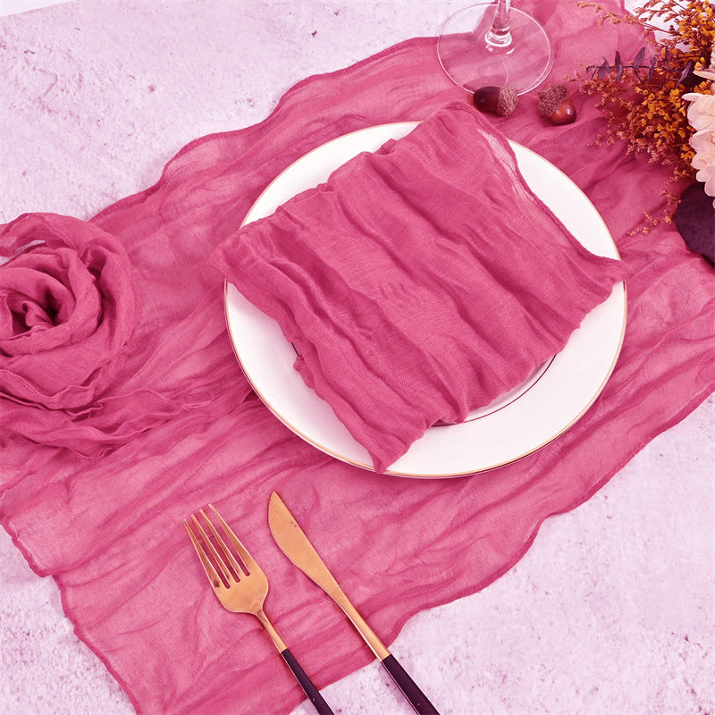 Bali Gauze Ruffled Napkins - Rustic Bohemian Style for Wedding Party Dinner Table Decor