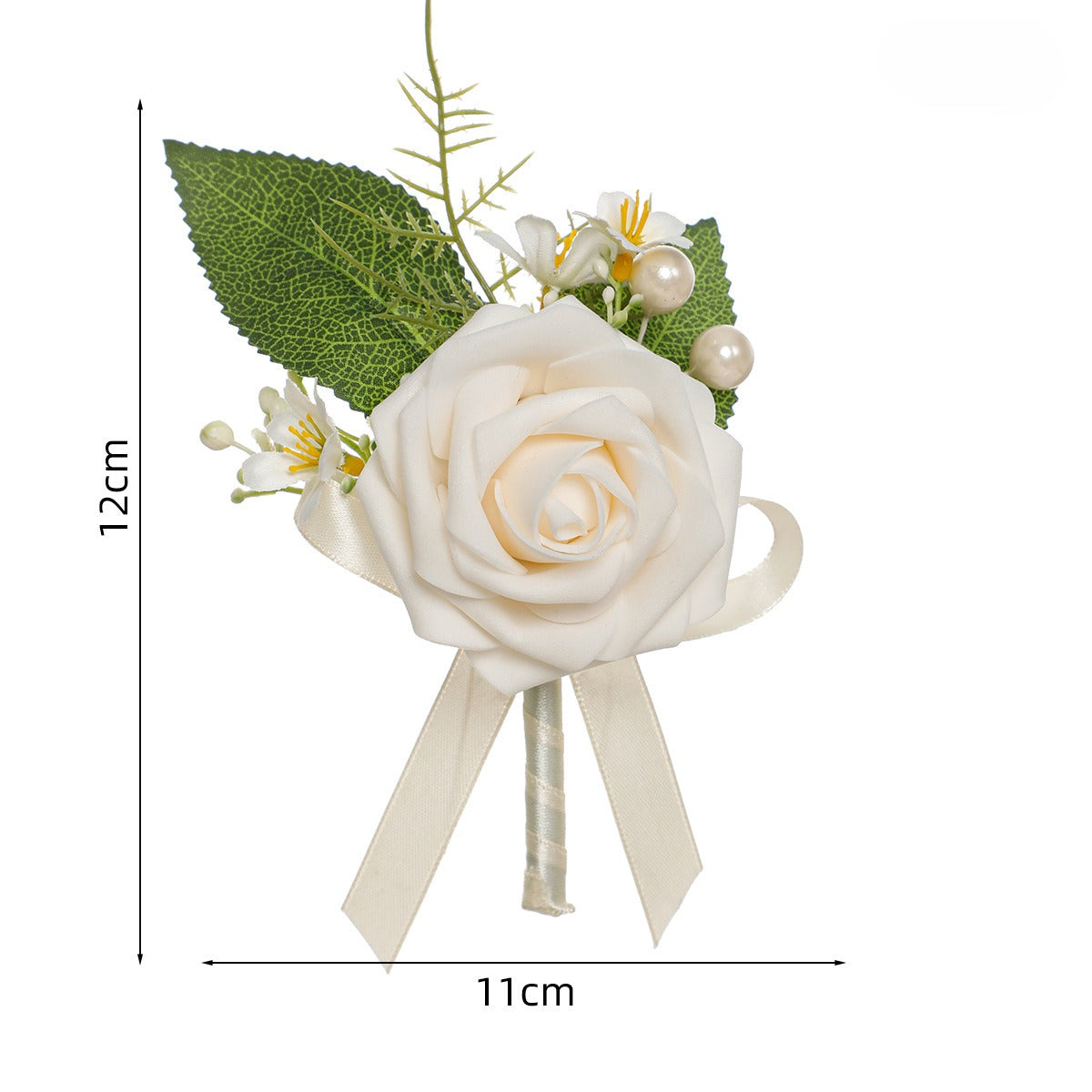 Premium 6 Pcs Men's Boutonniere High Quality Silk Rose Wedding Groomsmen Corsage Prom Anniversary Events Durable Floral Accessories