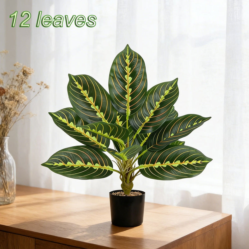 17" Artificial Traveler's Palm Bush with 12 Leaves, Indoor/Outdoor Decor, Wedding, Event, and Home Styling