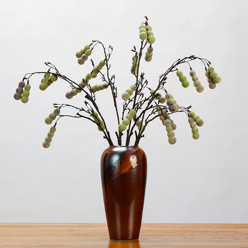 Artificial Gourd Fruit Stem, Single Stem with 8 Blooms, Rustic Decor for Home, Wedding, and Commercial Spaces