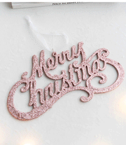 Glitter Merry Christmas Word Sign Hanging Ornaments Bulk Set for Window Tree Wall Decor