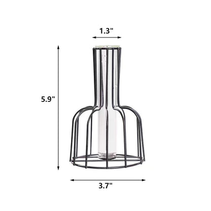 Bulk Clear Glass Test Tube Vase with Metal Frame Hollow Iron Vase for Wedding Living Room Home Table Centerpieces Decorations Wholesale