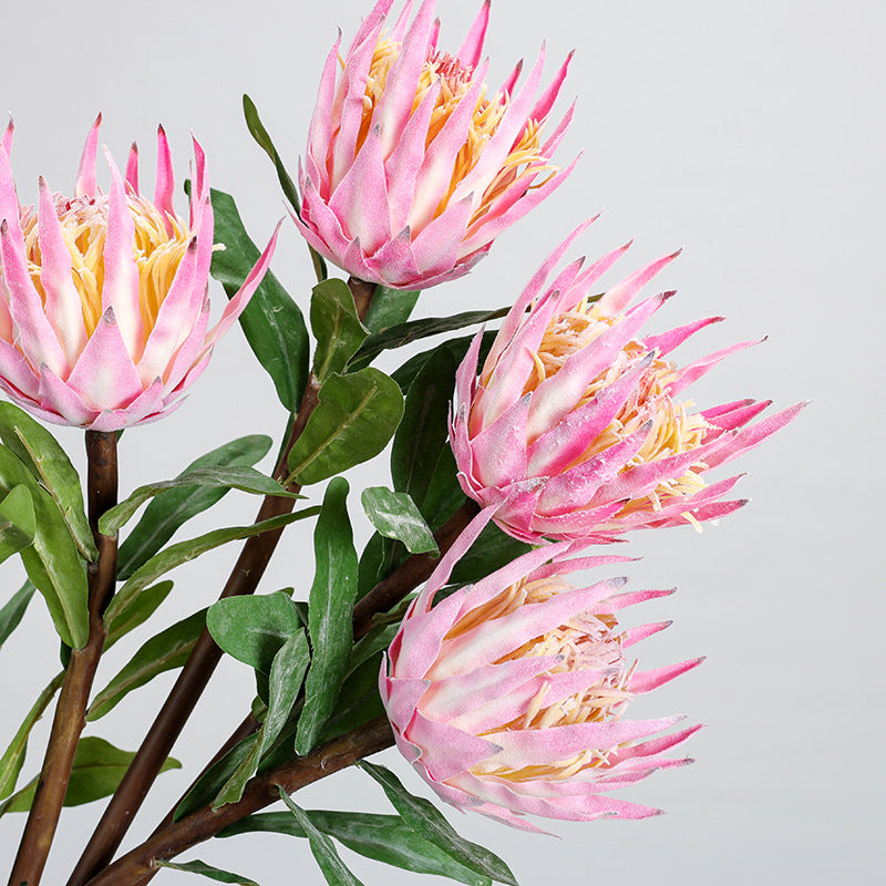 Single Stem Artificial King Protea Flower, 22" Tall, Plastic, Indoor Decor for Home, Weddings & Events