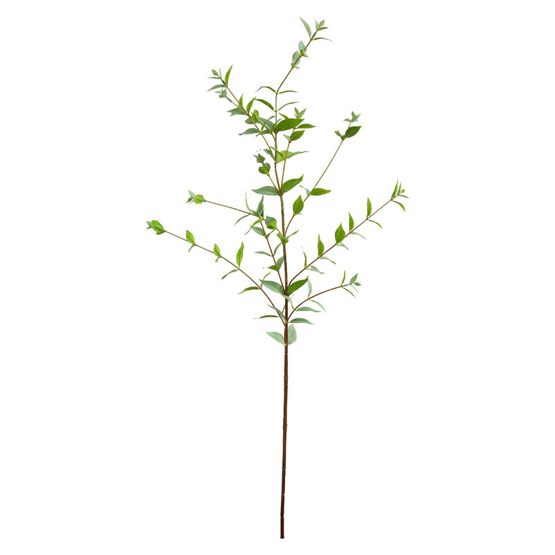 Artificial Eucalyptus Bush, Pointed-Leaf Faux Silk Branch, 33" Tall, for Home, Wedding, Hotel or Window Display