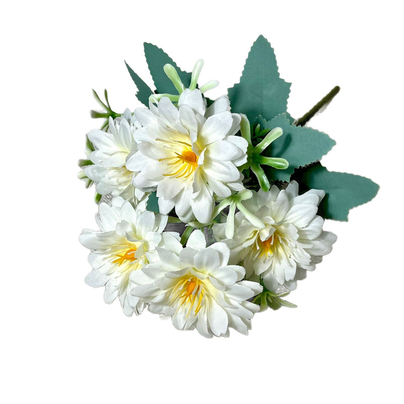 Artificial Cosmos Flower Bush with 5 Blooms, Faux Silk-Like Fabric, Rustic Floral for Wedding, Home Decor & Window Displays