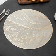 10 PCS PVC Hollow-out Gold Foil Placemats - Waterproof Oil - Proof & Heat - Insulation for Dining Table