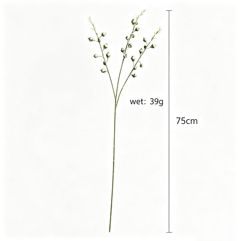 Set of 5 Artificial Eucalyptus Fruit Branches, 3-Fork White Green Stems, Tall Faux Greenery for Wedding, Home & Window Display