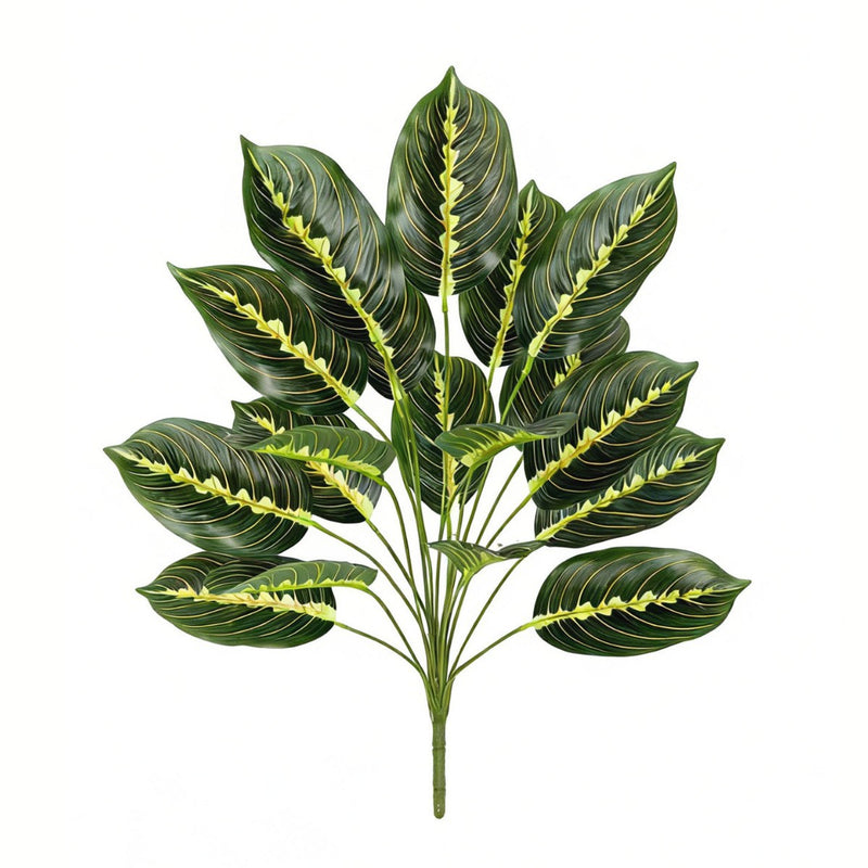 Artificial Calathea Plant, 17 Inch Tall, Realistic Plastic Greenery for Home, Office, Wedding Decor