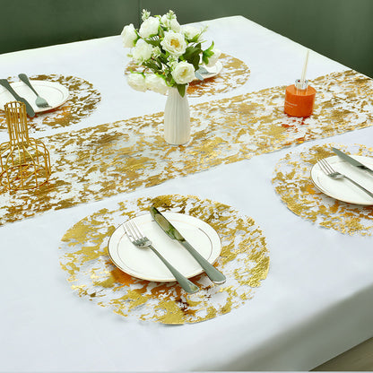 Luxury Disposable Gold Foil Round Placemats - 13" (20 Pcs) for Wedding Hotel & Dining Table Decor