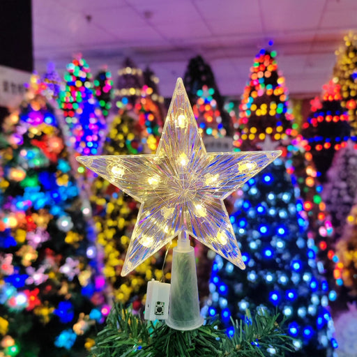 5.9 Inch Glittered Artificial Christmas Star Tree Topper for Holiday Decor Bulk Pack