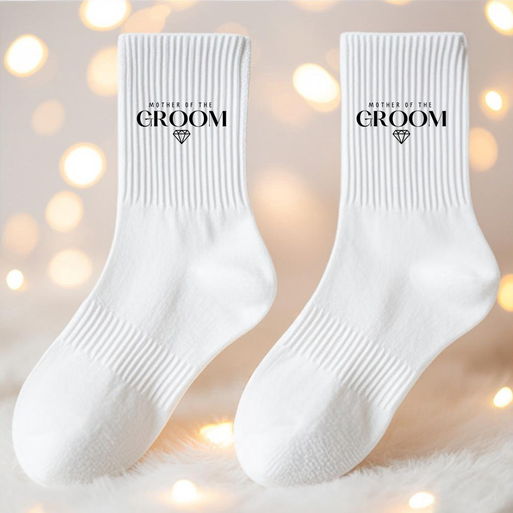 White Bridesmaid Socks - Soft Cotton Comfortable Breathable Wedding Essentials