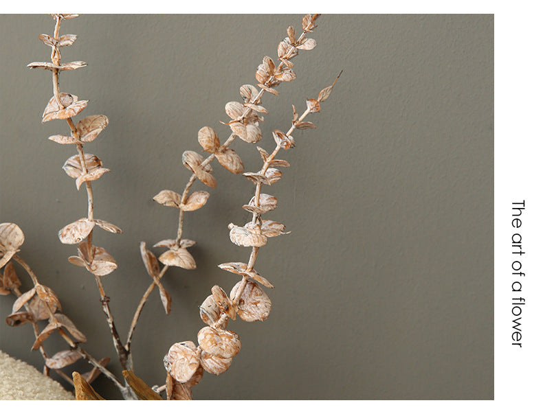 Artificial Fall Tones Money Plant Stem, 30" Single Stem Faux Foliage for Home Decor, Wedding & Events