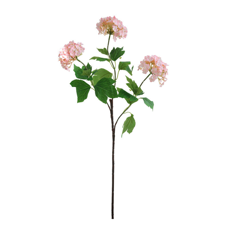 Artificial Hydrangea Bush with 3 Blooms, 28" Silk-Like Faux Flowers for Home Decor, Wedding Centerpieces, Office & Commercial Displays