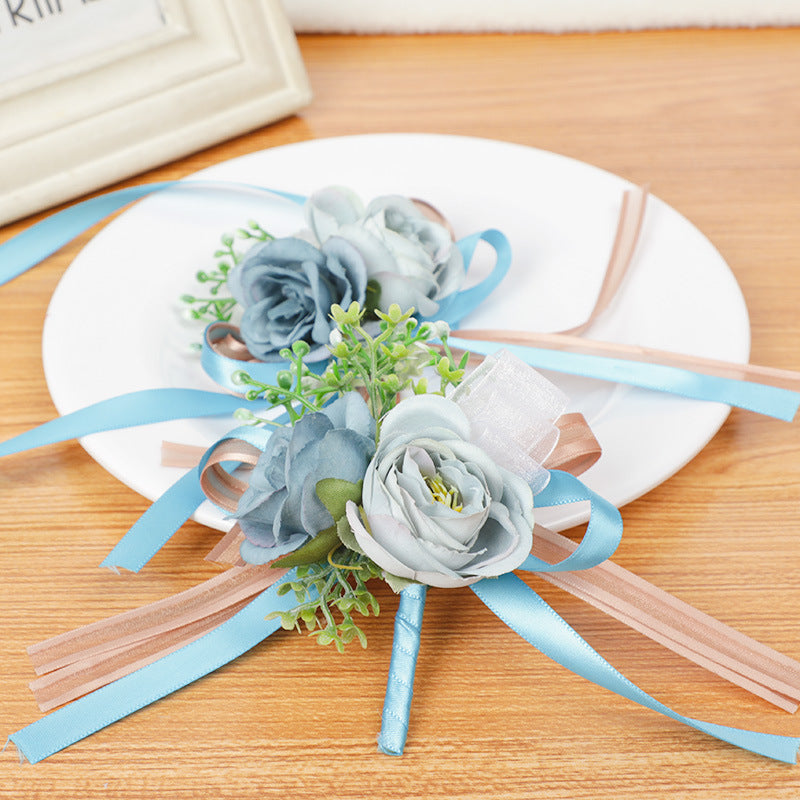 Corsage Bracelet 10 Pcs Artificial Flowers for Wedding Festival Beach Party