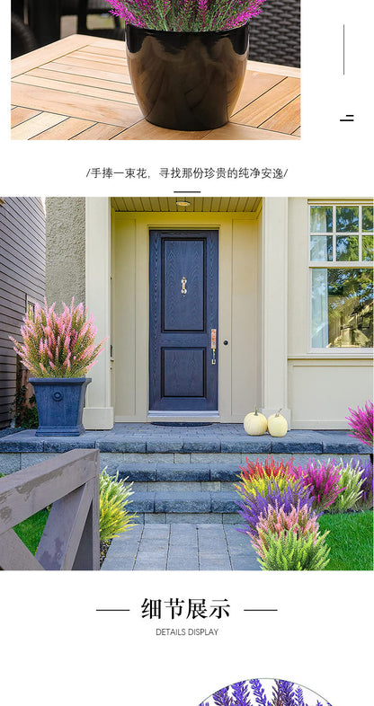 Bulk 10 Pcs Lavender Artificial Flowers Real Touch Silk Stems UV Coating Weatherproof  Plants for Outdoor Window Boxes Farmhouse Wholesale