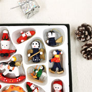 24 Pcs Christmas Wooden Hanging Ornaments Set Bulk Holiday Decorations