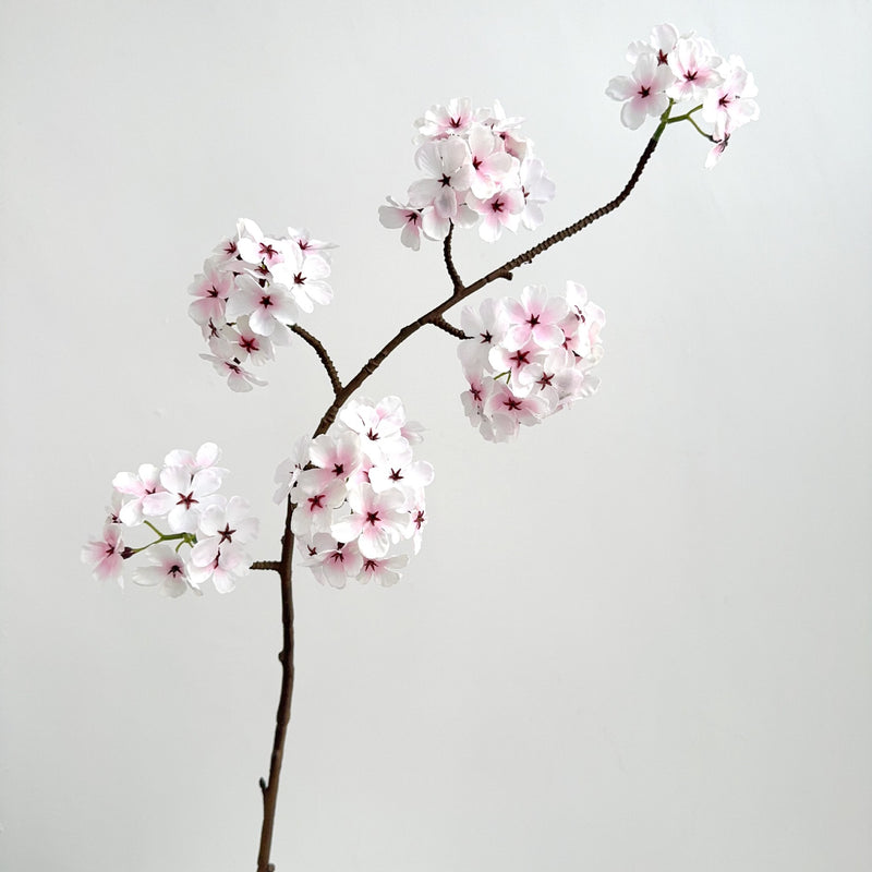 35" Artificial Pear Blossom Bush with 6 Blooms, Silk-Like Fabric, for Weddings, Events, and Home Decor