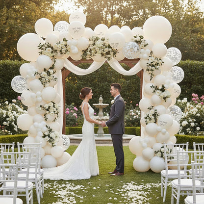 Wedding Engagement Party Balloon Decor (15-Pack 12in) – "He Asked She Said Yes!" Printed Set