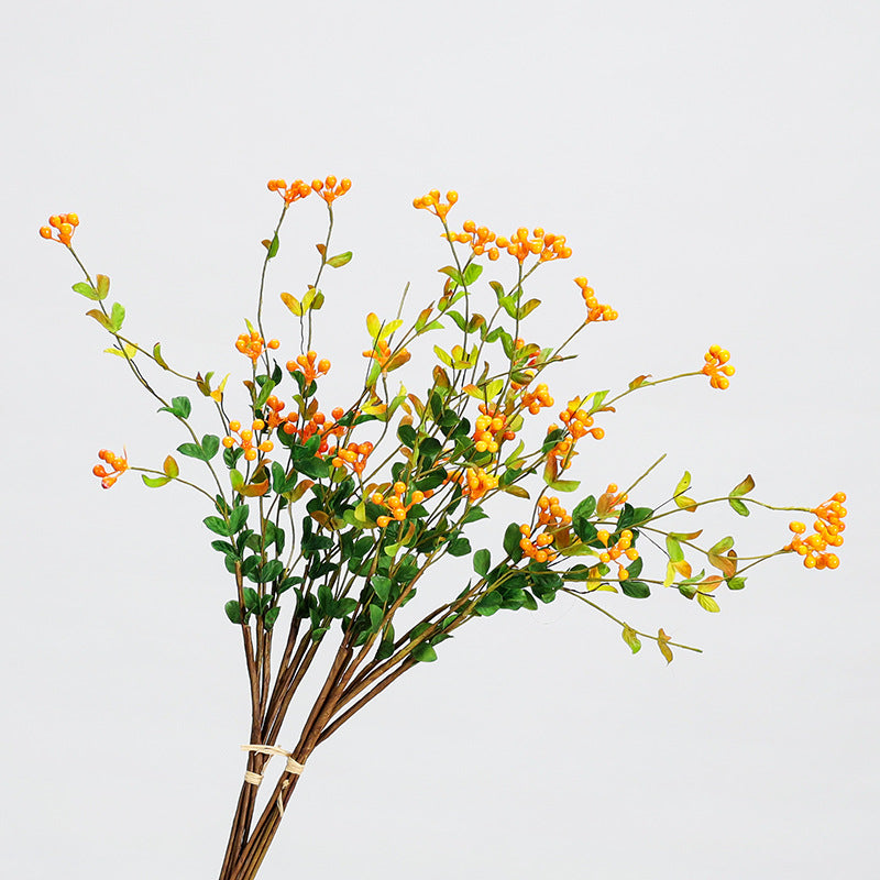 Artificial Berry Bouquet, Set of 6 Stems with 18 Blooms, 20" Long, Foam Material for Home Decor & Floral Arrangements