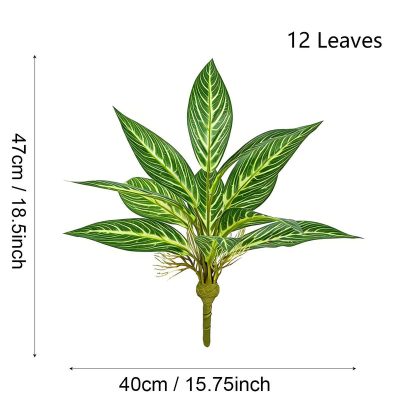 Artificial Croton Bush, 16" Height, Plastic Material, for Home Decor, Weddings, and Commercial Spaces