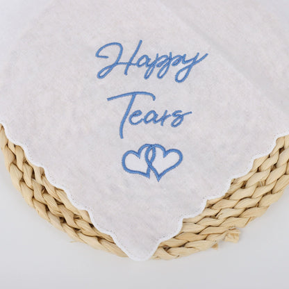 Bulk 12 Pcs Wedding Handkerchief Teal Lace Embroidered Bridal Keepsake for Tears of Joy Personalized Bride & Bridesmaid Gift with Monogram Ceremony Hanky Wholesale