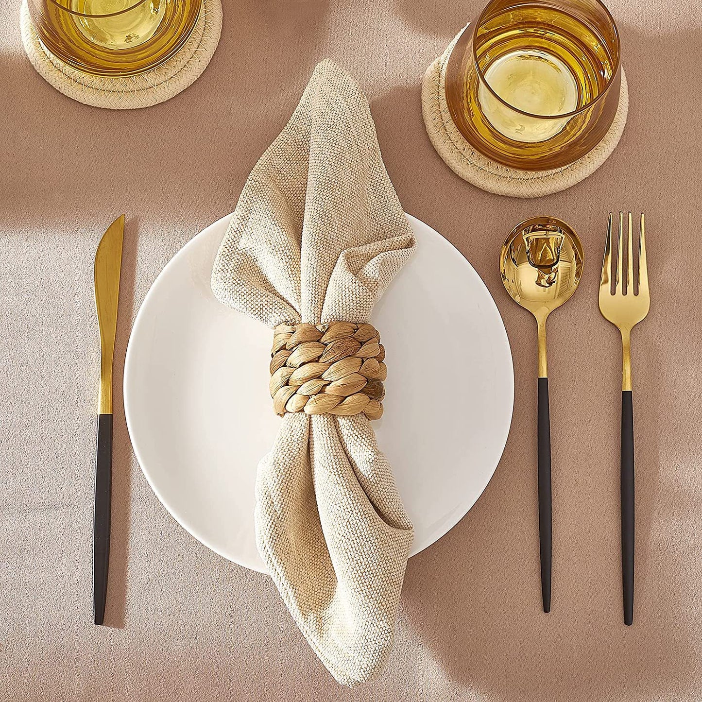 Bulk 12 Pcs Handmade Rustic Woven Napkin Rings Farmhouse Napkin Holders for Weddings Birthdays Thanksgiving Valentine’s Day Party Decor Wholesale