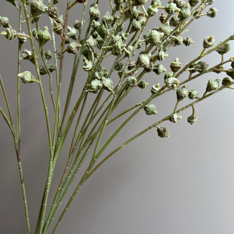 Set of 5 Artificial Eucalyptus Fruit Branches, 3-Fork White Green Stems, Tall Faux Greenery for Wedding, Home & Window Display