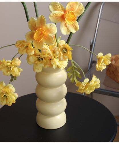 Bulk Ceramic Flower Vase Ribbing Modern Unique Home Party Decor Wholesale