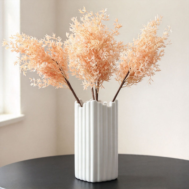 Artificial Frosted Misty Grass Bush, Plastic Faux Oncidium Filler Spray, 21 in, for Wedding, Home & Window Display