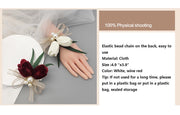 Romantic Marsala Artificial Velvet Tulips Wrist Corsage Bulk Quantity