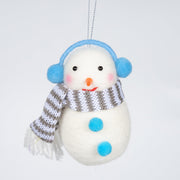 10 Pcs Christmas Snowman Doll Ornaments with Scarf and Hat, Holiday Tree Charms Decorations