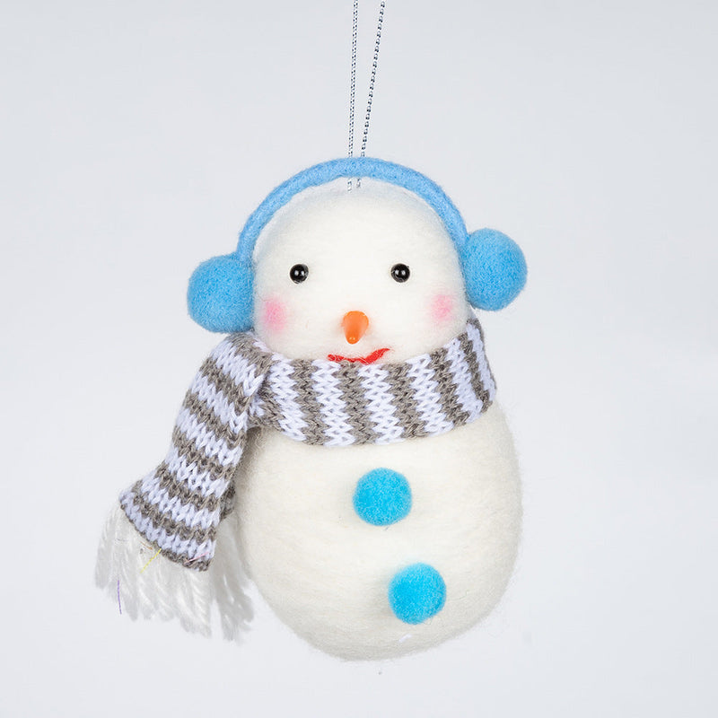 10 Pcs Christmas Snowman Doll Ornaments with Scarf and Hat, Holiday Tree Charms Decorations
