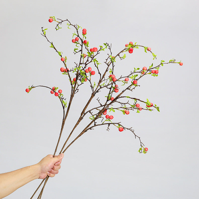 Single Stem Artificial Berry Branch, 36" Long, Realistic Faux Berries for Home Decor, Wedding Arrangements, and Events