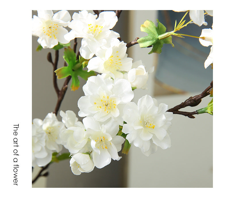 Single Stem Cherry Blossom Artificial Flower, Modern Elegant Silk Floral Decoration for Home, Wedding, and Commercial Spaces, 36"