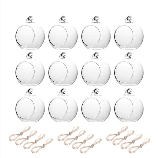 Bulk 12 Pcs Glass Globe Hanging Lights Candle Orbs for Tea Lights Wedding Arch Decor Christmas Centerpiece Outdoor Party Wholesale