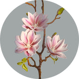 Premium PU Artificial Magnolia Flowers 2-Pack - New Chinese Style Home Decor for Living Room & Dining Table (31.1 Inches)