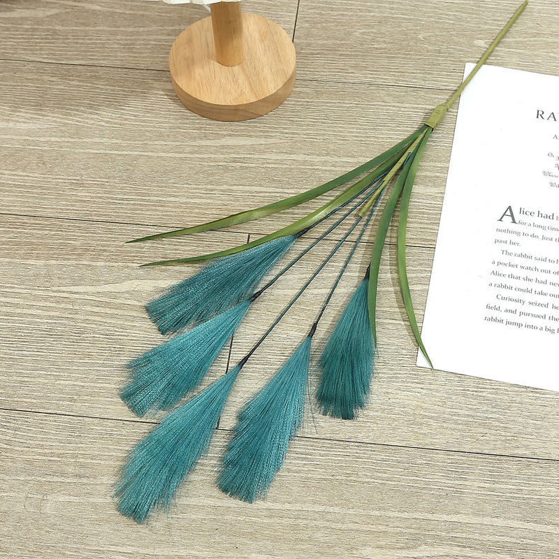 20" Artificial Pampas Grass Stem, Single Feather Reed Stem for Wedding Centerpieces & Home Decor, Realistic Faux Silk Pampas